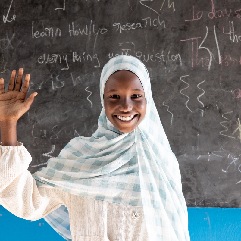 Maria, 13 years old, student at Kulmiye College. Ali Adde refugees village. Credit: GPE/Federico Scoppa